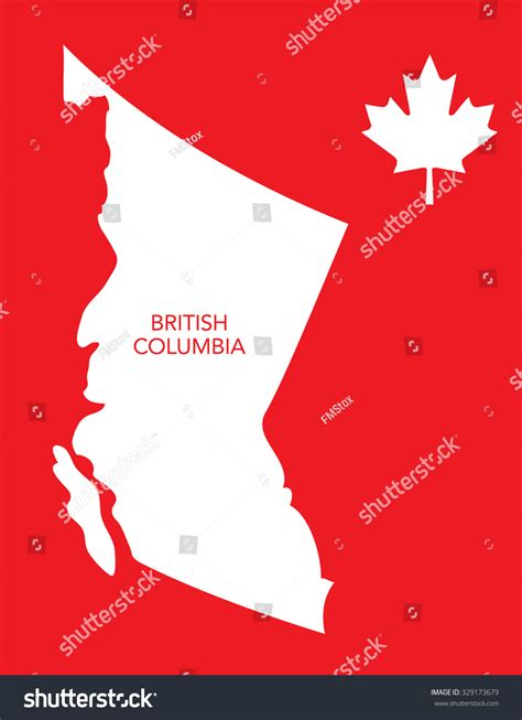 Vector Canadian Province Map British Columbia Royalty Free Stock