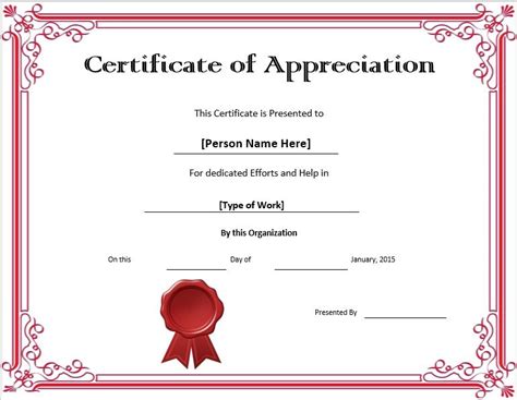 24 Free Appreciation Certificate Templates Ms Office Documents