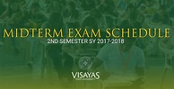 Midterm Exam Schedule 2nd Semester SY 2017-2018 | Visayas State University