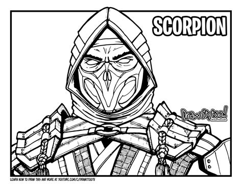 How To Draw Scorpion Mortal Kombat 11 Drawing Tutorial Draw It Too