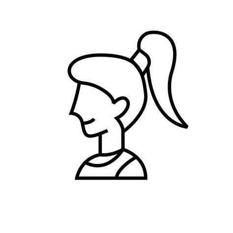 Woman Icon With Ponytail Hair 4762092 Vector Art At Vecteezy