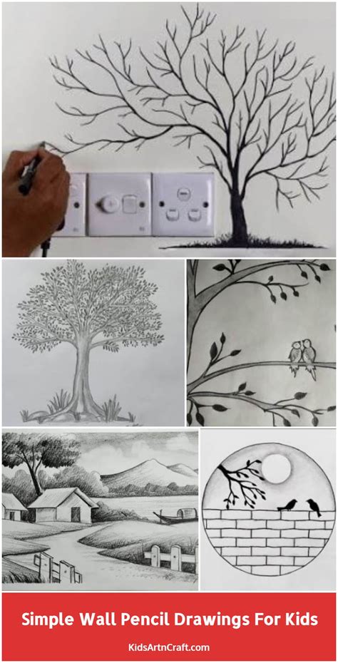 Simple Wall Pencil Drawings For Kids Kids Art And Craft