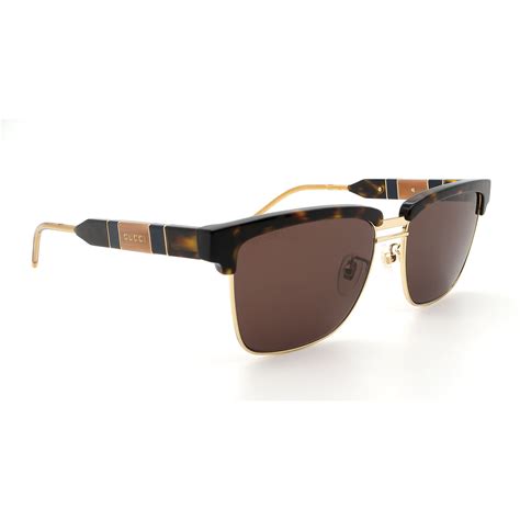 Unisex Gg0603s Clubmaster Sunglasses Havana Gold Gucci Touch Of Modern