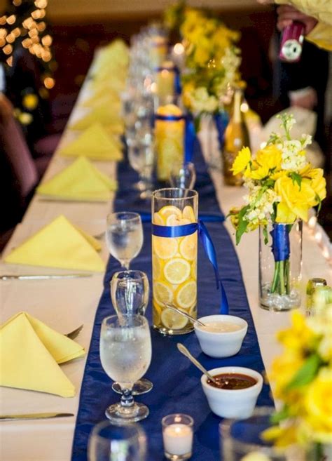 25 Pretty Blue And Yellow Flowers For Table Wedding Decoration
