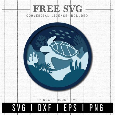 Free 3d Layered Sea Turtle Svg Cut File Craft House Svg