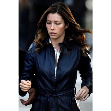 The A Team Jessica Biel Leather Trench Coat Next Leather Jacket