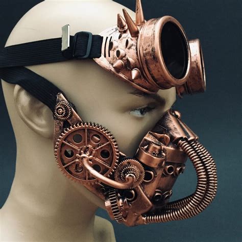 Steampunk Mouth Mask Respirator Gas Mask Metallic Copper Rose Etsy