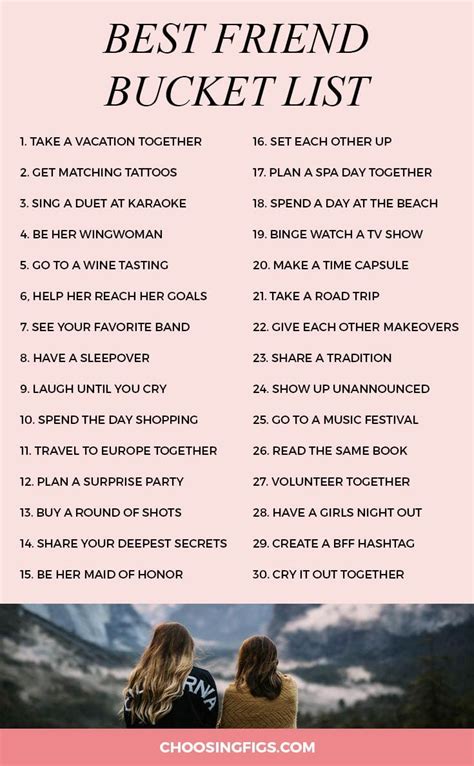 Best Friend Bucket List Things To Do With Your Best Friend Bff