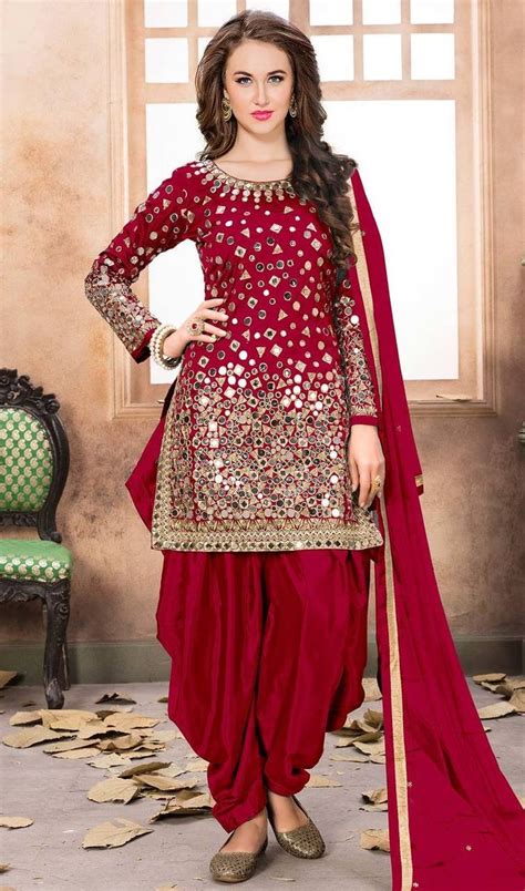 Bestdesignerpunjabisuits 2018punjabisuits An Instant Mood Brightener This Punjabi Suit In Red