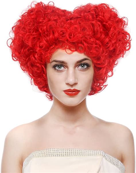Stfantasy Red Queen Of Hearts Wig Curly Beehive Synthetic Hair For