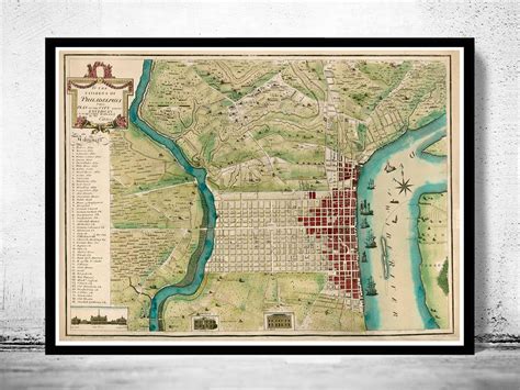 Old Map Of Philadelphia 1700 Vintage Map Wall Map Print Vintage Maps