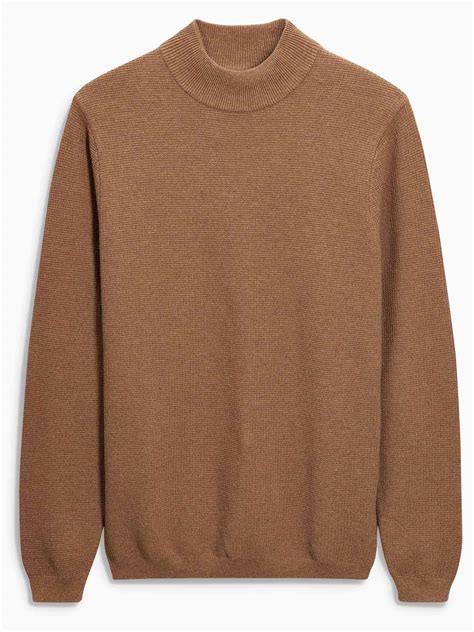 Brown Pure Cotton High Neck Jumper Size Small To Medium