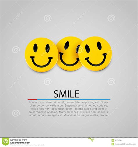 Modern Yellow Laughing Three Smiles Vector Stock Vector Illustration