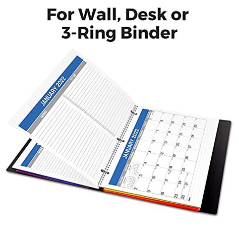 Dunwell Binder Calendar With 3 Holes Punched Small Wall Calendars 8