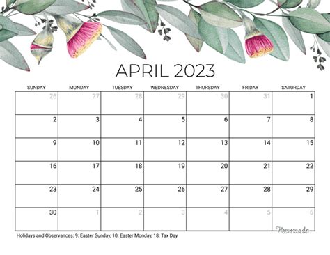 Calendar April 2023 Holidays Get Calendar 2023 Update