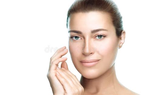 Beauty Spa And Skincare Concept Beautiful Young Woman Face With A