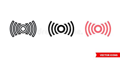 Symbol Of Noise Icon Of 3 Types Color Black And White Outline
