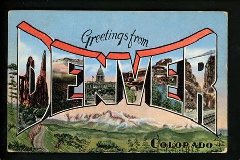 Large Letter Linen Vintage Postcard Colorado Co Denver Kropp