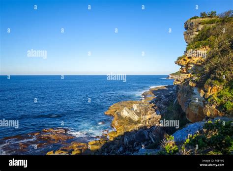 Manly Beach Coastal Cliffs Sydney Australia Stock Photo Alamy