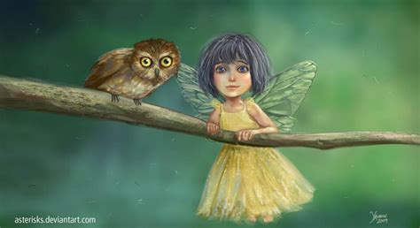 Fairy And Owl By Asterisks On Deviantart