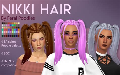 Elliandra Sims 4 Mm Cc Sims Four High Pigtails Braided Pigtails