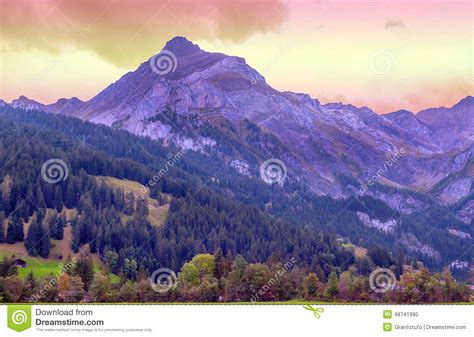 Mountains In The Swiss Alps Stock Photo Image 48741990