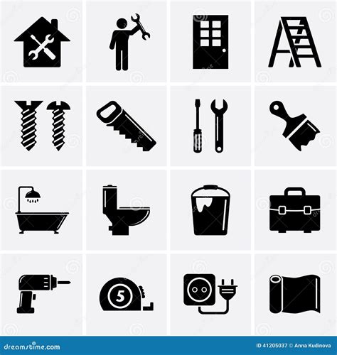 Building Construction And Tools Icons Stock Vector Image 41205037