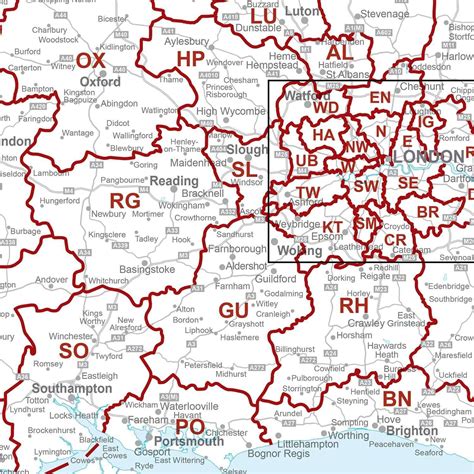 Free Postcode Wall Maps Area Districts And Sector Postcode Maps