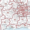Free Postcode Wall Maps Area Districts And Sector Postcode Maps ...