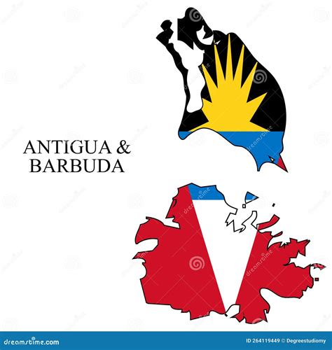 Antigua And Barbuda Map Vector Illustrationcaribbean Latin America