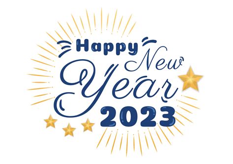 Happy New Year 2023 Celebration Template Hand Drawn Cartoon Flat