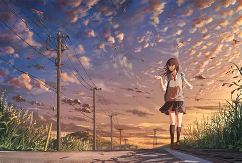 Anime Girl Going To School Wallpaperhd Anime Wallpapers4k Wallpapers