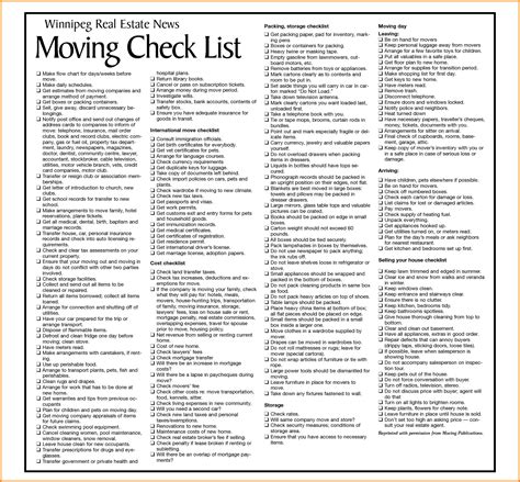Moving House Checklist Spreadsheet — Db