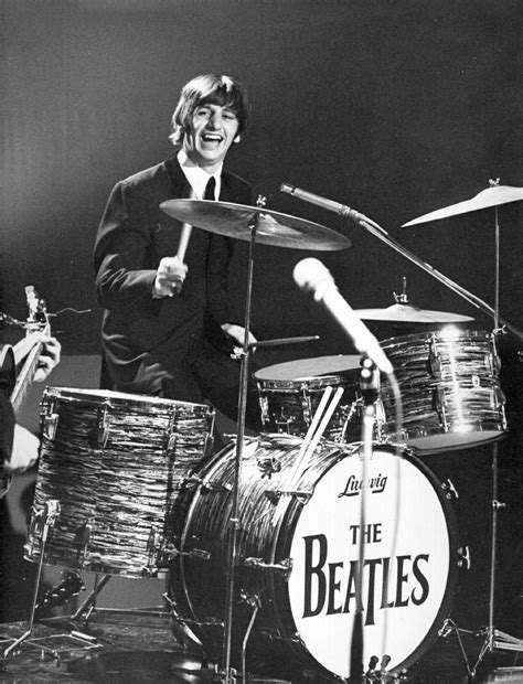 ♡♥ringo Starr Smiles Playing The Drums In 1964 Click On Pic To See A Full Screen Pic In A