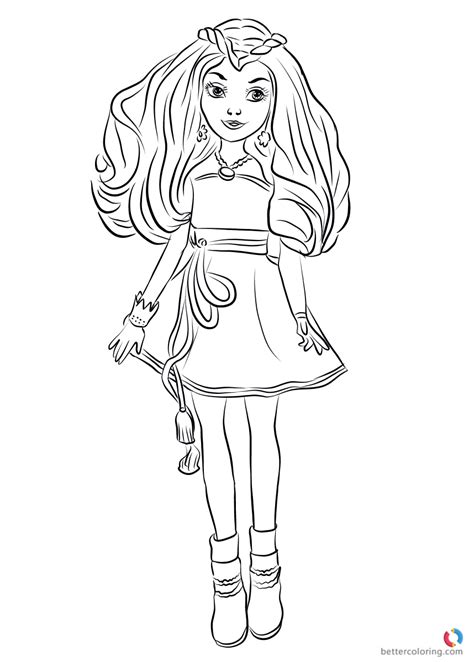 All free coloring pages online at here. Evie Wicked World from Descendants 2 Coloring Pages ...
