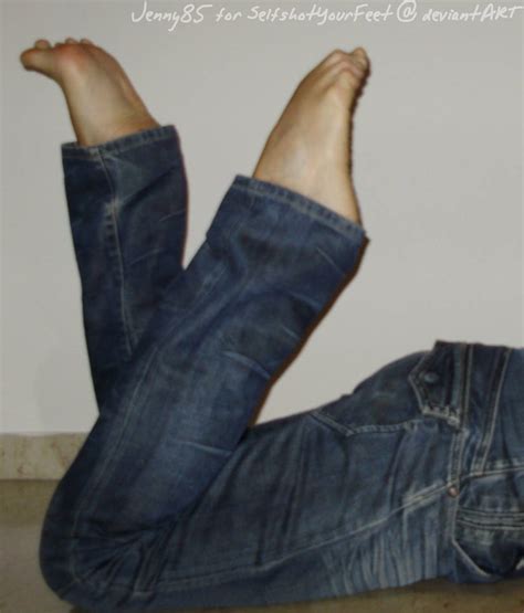 Jennys Cute Feet In Jeans By Selfshotyourfeet On Deviantart