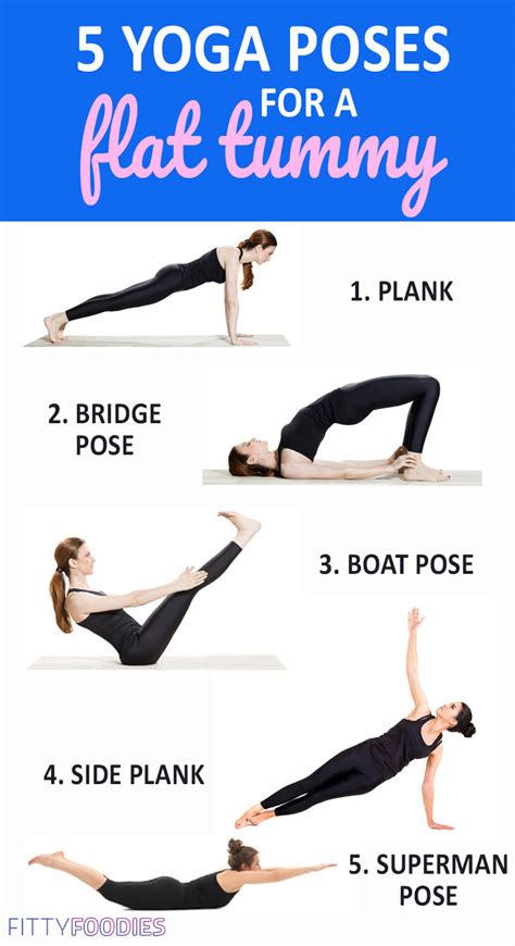 5 Yoga Poses For A Flat Tummy Fittyfoodies
