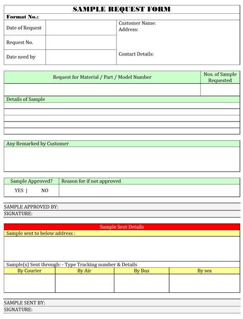 Sample Request Form Format Report Samples Word Document Download