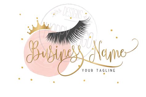 Looking for eyelash logo inspiration? DIGITAL Custom logo design lashes logo crown lash beauty