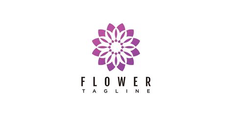 Dahlia Flower Logo Design Illustration Icon Vector 14633996 Vector Art