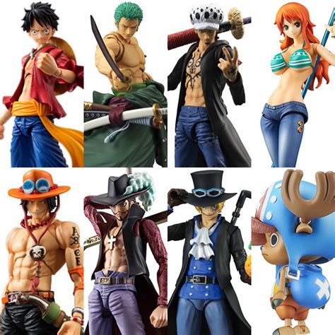 Megahouse Variable Action Heroes One Piece Luffy Ace Zoro Sabo Ley Nami Dracule Mihawk Pvc
