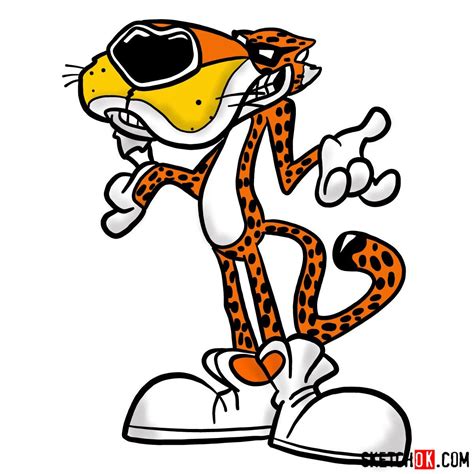 How To Draw Chester Cheetah Sketchok Easy Drawing Guides