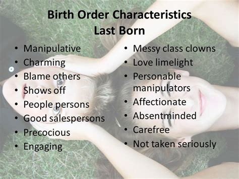 Birth Order Characteristics Last Born Birth Order Birth Order