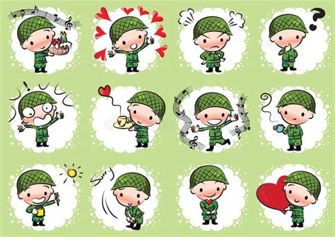 Cute Army Captain With Boy And Girl Soldiers Holding Weapon Guns