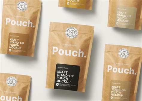 Kraft Paper Stand Up Pouch Mockup