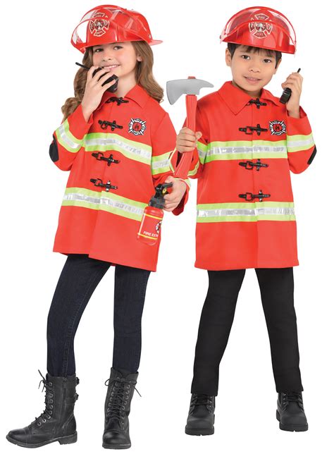 Firefighter Kids Costume Kit All Boys World Book Day Costumes Mega