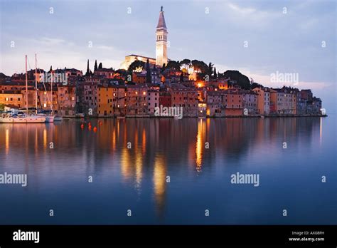 Town Of Rovinj At Sunset Croatia Stock Photo Alamy