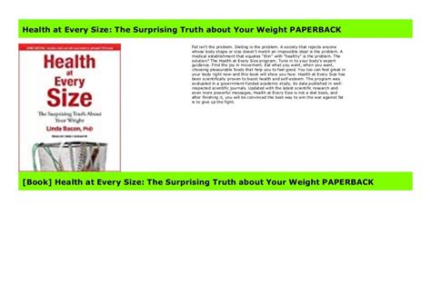 Health At Every Size The Surprising Truth About Your Weight Paperback