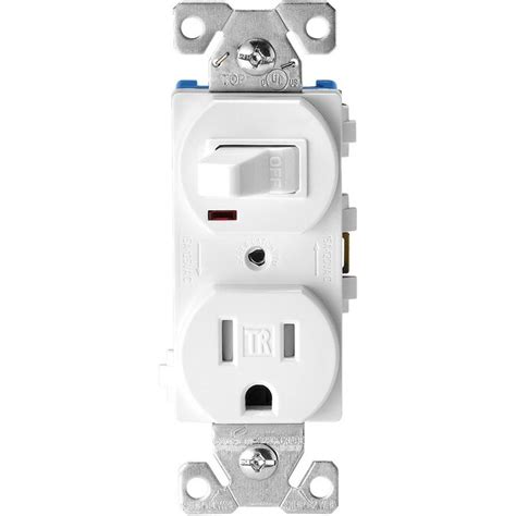 Eaton White 15 Amp Duplex Tamper Resistant Switch Outlet Commercial In