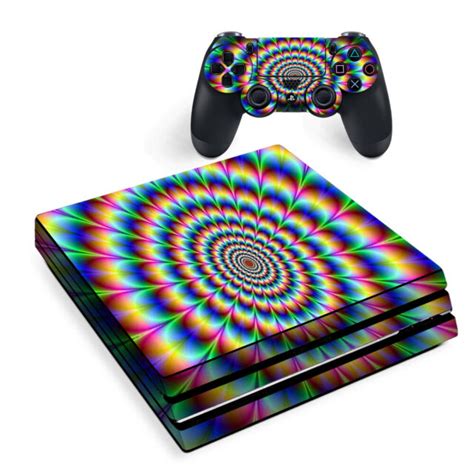 Ps4 Pro Console Skins Decal Wrap Only Trippy Hologram Dizzy Ebay